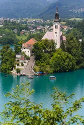 Bled, Slovenië. Kerk van de Tenhemelopneming, Bled-eiland